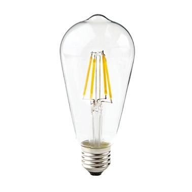 Amber Glass Light Bulb St64 220-240V 6W 600lm E27 Vintage Filament Bulb