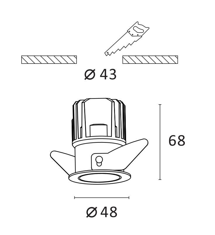 Venezina High Quality Factory Price for Recessed LED Down 6W/10W IP20 Light