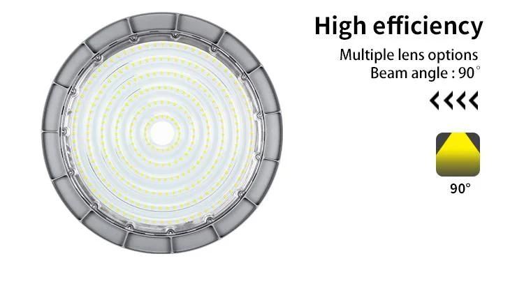 Hot Product Glass Type Warehouse 19000 Lumen LED High Bay Light Industrial UFO 50W 100W 150W 200W New Design Outdoor