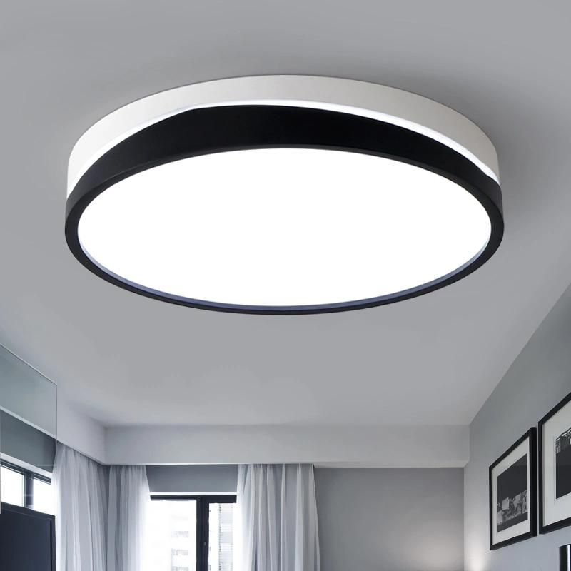 Modern Indoor SMD Round Balcony Lamp Surface Mounted 24W 48W Balck LED Ceiling Light