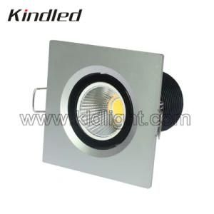 Bridgelux COB 6W LED Downlight/Down Light/Down Lamp-CE, RoHS, Square, Adjustable