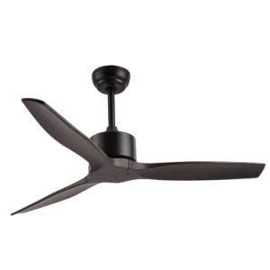 Modern Simple 42 Inch 52 Inch, 60 Inch Ceiling Fan 3 Solid Wood Blades DC Motor Remote Control Ceiling Fan with Light