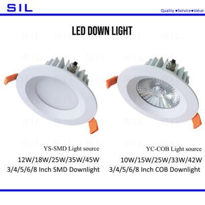 Downlight Suppliers 9W 10W SMD LED Downlight Waterproof Recess Downlight IP65 MR16 Bathroom Toilet Down Lights