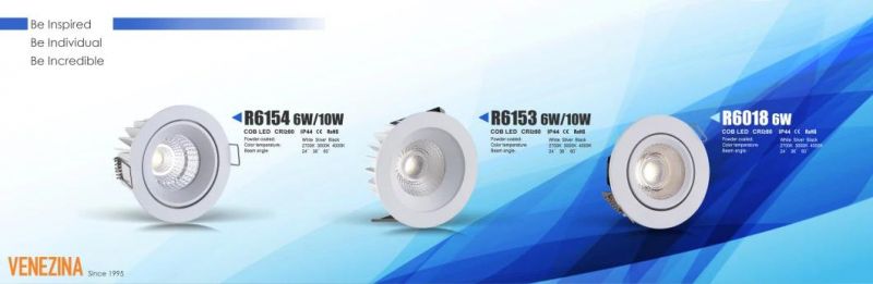 R6018 6W 650lm Aluminum Commercial Interior LED Down Light Small Downlight