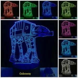 Creative Star Wars Atat Robort 3D USB LED Lights as Home Bedroom Decorating Novelty Gifts for Children Friends