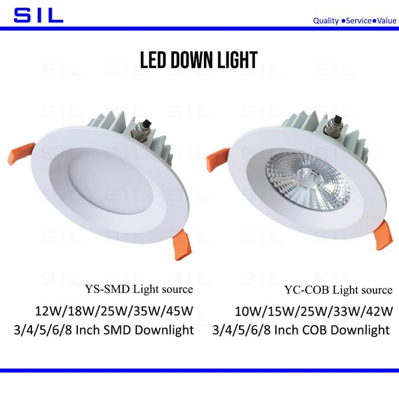 Downlight Suppliers 40W 45W SMD LED Downlight Waterproof Recess Downlight IP65 MR16 Bathroom Toilet Down Lights