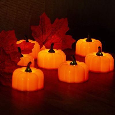 Halloween Decoration Flameless LED Candles 18pk Pumpkin Tea Lights Battery Operated