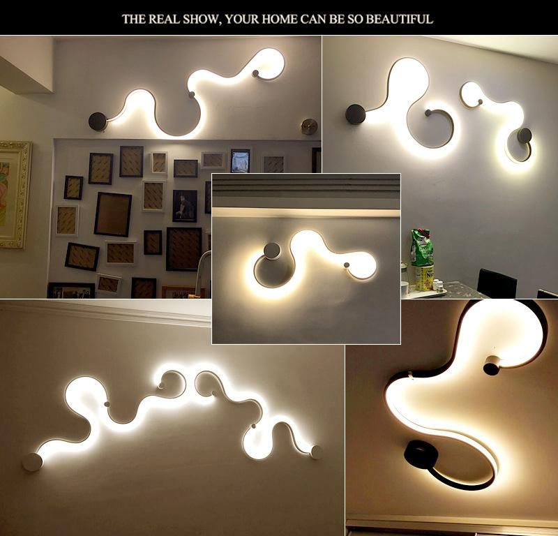 Modern Creative Acrylic Curve Wall Light Nordic Snake Wall Sconce Snake LED Wall Lamp for Home Hotel Decors Lighting Fixture