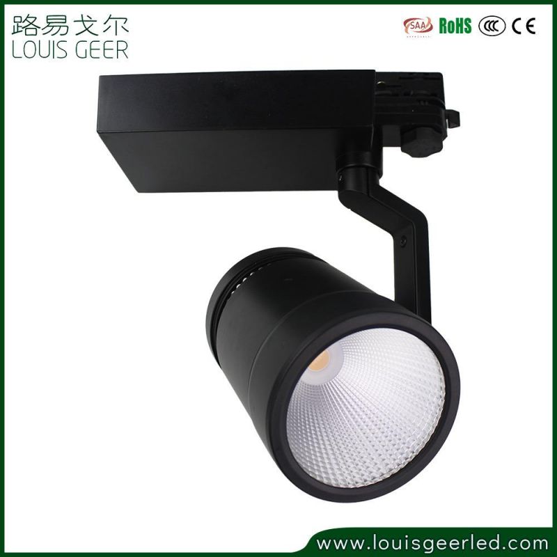 Commercial 2 3 4 Wires Round Black White Dimmable Global 30W Anti-Glare Lighting Zoomable LED Track Light