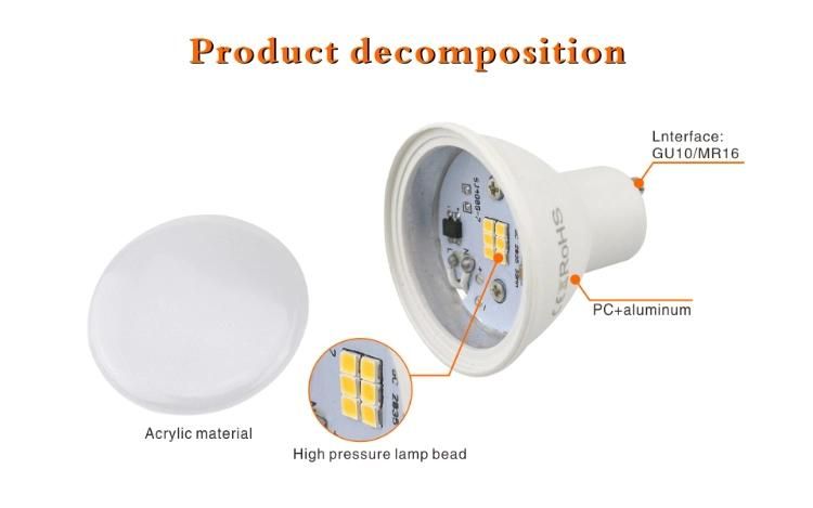 LED Spotlight E27 E14 GU10 MR16 6W Spot Lights Bulb AC 220V Lamp 24 Degree Beam Angle Indoor Lighting Decoration