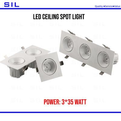 Commercial LED Light Module Focus Lamp Spot Lighting Fixtures COB 3*35/105W LED Ceiling Spotlight