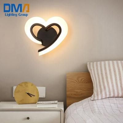 Romantic Heart Shape Acrylic Lights LED Wall Lamp Stair Bedside Indoor Light