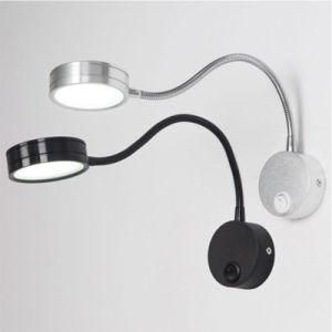 Wall Lamp Sconces Clamp Light 5W Bedroom Lamp on/off Switch White Silver Black Flexible Gooseneck Home Bedside Reading Lights
