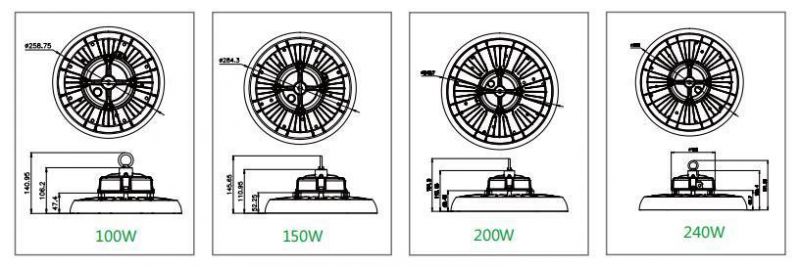 Ceiling Industrial High Bay Light Mining Lamp IP65 Waterproof 150W