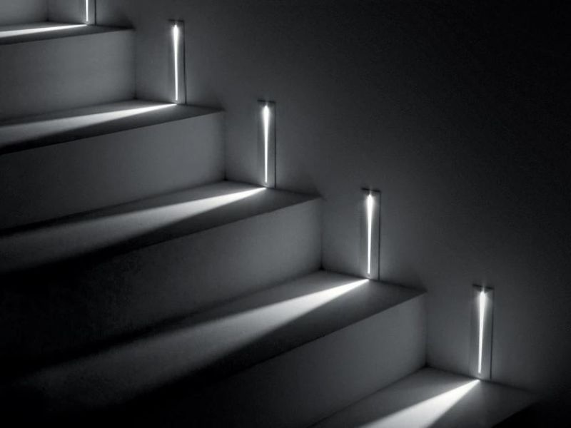 White Black LED Stair Step Lights Indoor Waterproof