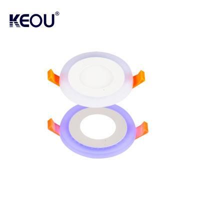 Keou SMD Recessed Thin Lamp Bi Color Round LED Slim Panel Light 6W