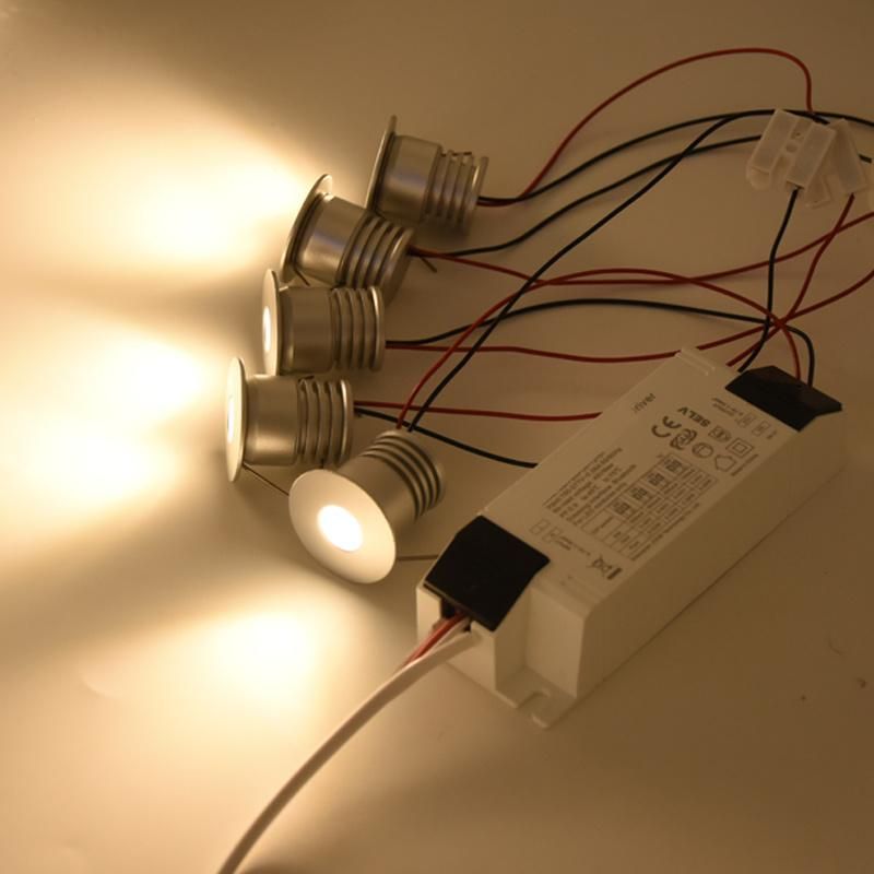 12V LED Bulb Lighting 3W 280lm Mini Cabinet Spot Light with Slim Driver Adapter