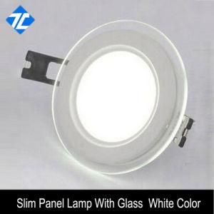 6W Warm White/White Round Slim LED Panel Light with Glass