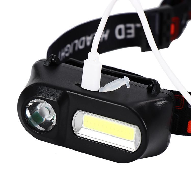 Portable Mini XPE+COB LED Headlamp USB Rechargeable Camping Head Lamp Fishing Headlight Flashlight Torch