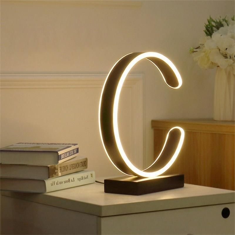 C-Word Art Ins Style Simple Bedroom Bedside Light Creative LED Table Lamp