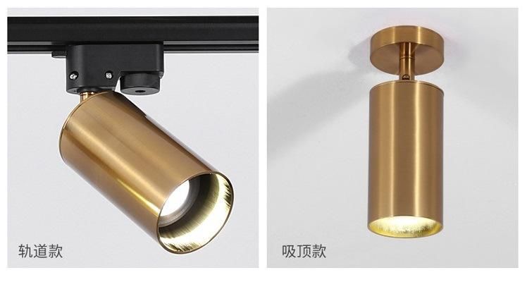 Single Head Aluminum LED Track Light - Gold Finish