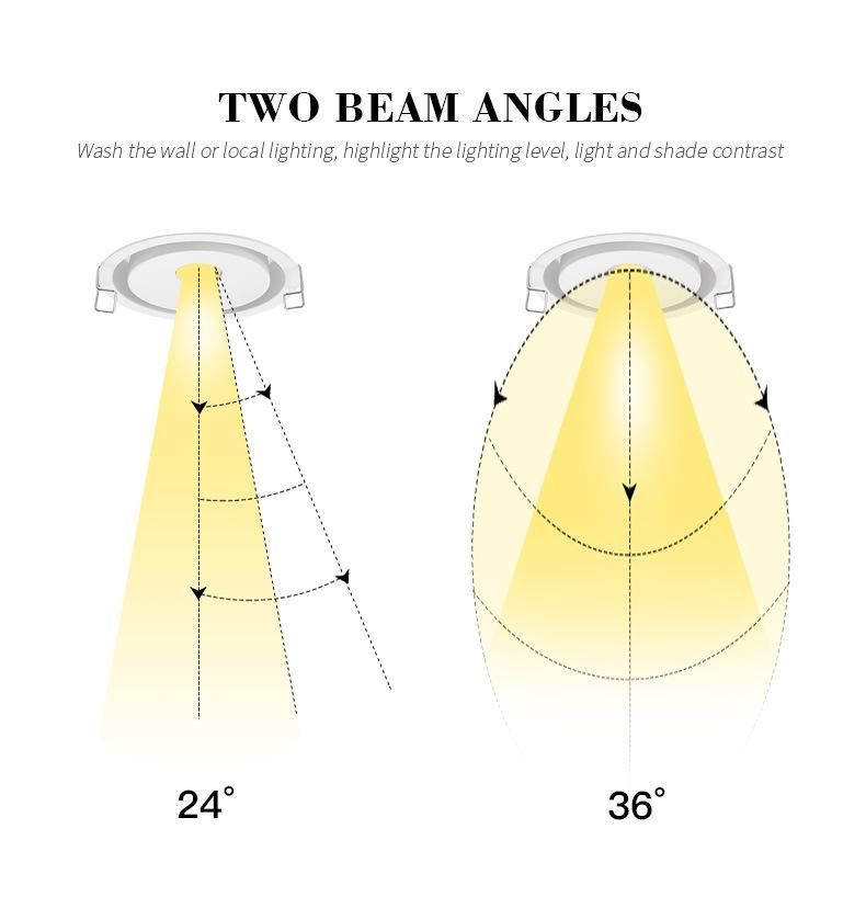 24 36 Degree Beam Angle Living Room Commercial Lighting Aluminum Body Round Shape 12W 24W 36W 48W LED Spot Lamp
