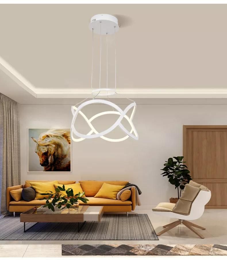 Wholesale Art Decorative White Home Living Room Bedroom Hanging LED Pendant Light Chandeliers