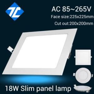 Cut out 200X200mm 80ra 18W Super LED Slim Panel Light/Downlight Suqare