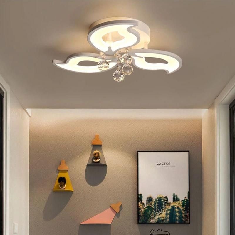 China Manufacturer Home Decorative Crystal Multi-Heads Acrylic Remote CCT LED Ceiling Lamp