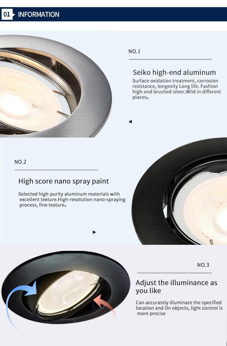 Down Lighting Manufacturers LED Ceiling Light Recessed Ceiling Downlight MR16 Die-Cast Aluminum GU10 LED Spotlight