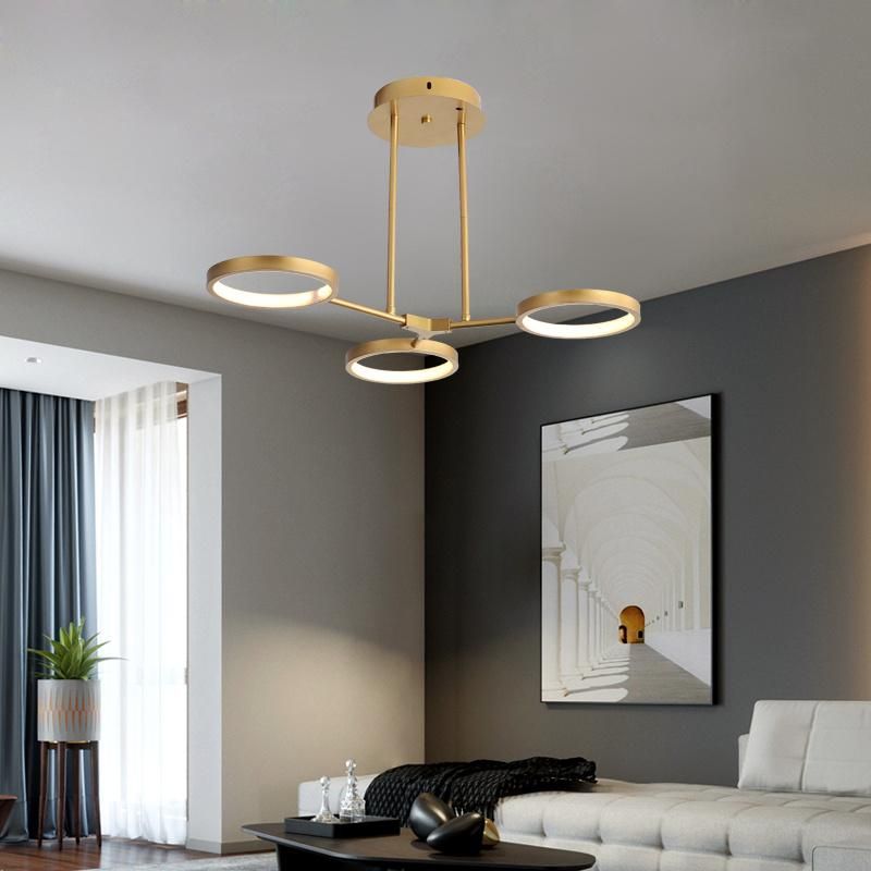 Zhongshan 3 Rings Chandelier Acrylic LED Ceiling Lights