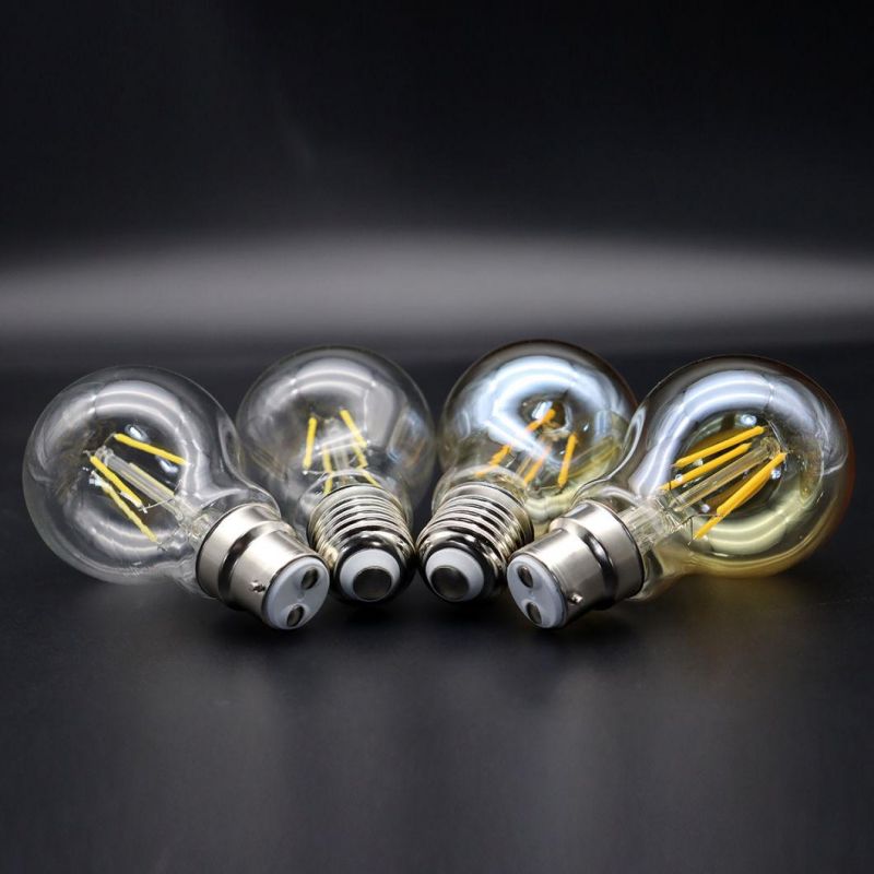 Vintage Lamp 6W/8W A60 E27/B22 Amber Glass LED Filament Bulb Edsion LED Light Energy Saving Lamp for Indoor Lighting and Home Decoration