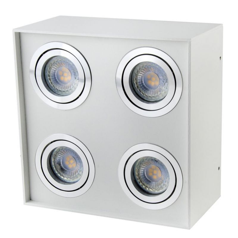 Europe Distributor Hot-Selling 4 Heads Square LED Downlight Fixture GU10 Ceiling Lamps