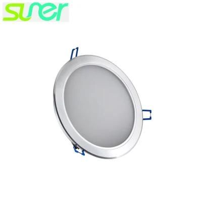 Recessed Slim Ceiling Spot Lighting Silver LED Downlight 6 Inch 14W 6000-6500K Cool White