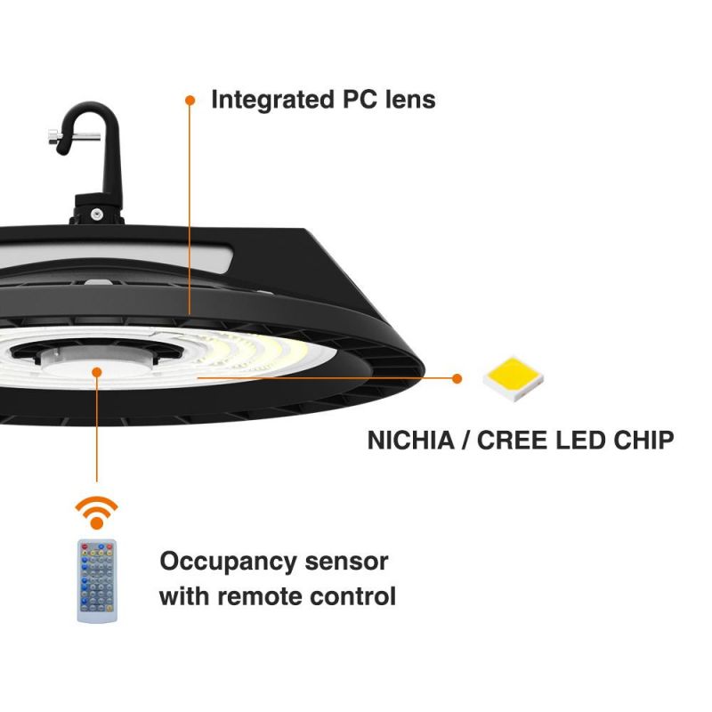 UFO LED High Bay Light 100W 150W 200W Factory Warehouse Gas Station Supermarket Industrial Lighting