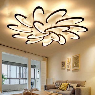 Chandelier Manufacturer Wholesale Dimmable Remote Control Modern Light Luxury Flower Shape Design LED Hotel Lobby Ceiling Lamp