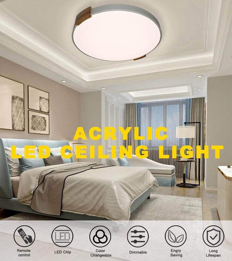 Langde Bedroom 24W 36W Color Changing Dimmable Remote Control Smart Acrylic Cover Round LED Ceiling Light Ld4179