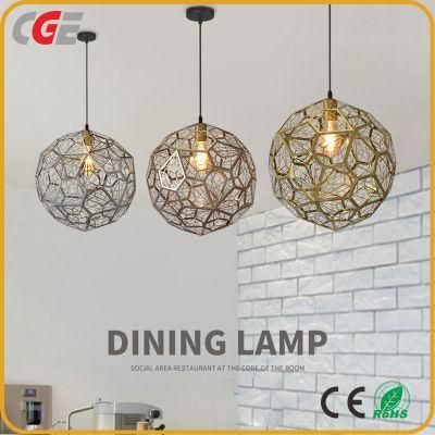 Modern Simple Stainless Steel Polyhedral Ball Chandelier Creative Geometric Mesh Chandelier