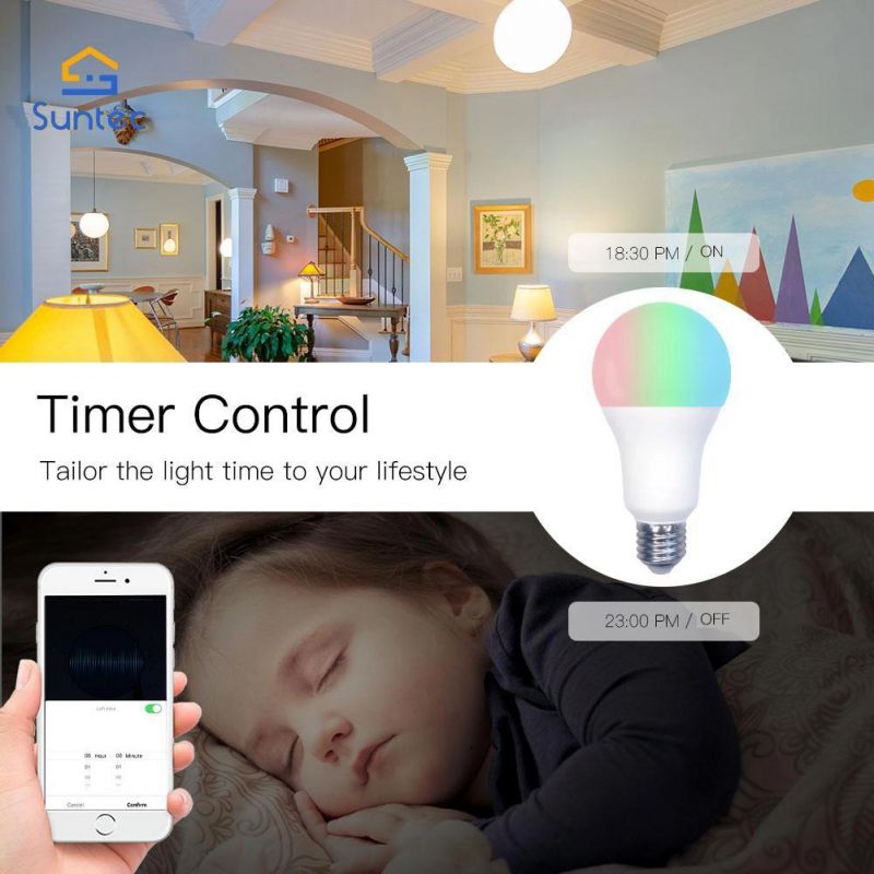 RGB Smart WiFi LED Light Bulb Dimmable Lamp Tuya APP