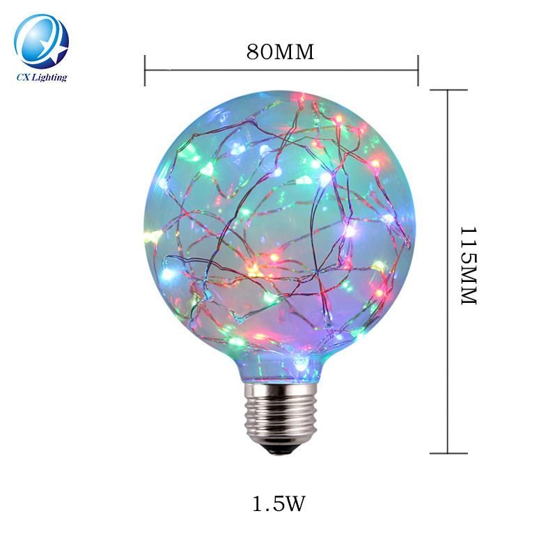 Top Quality Copper Filament LED Bulb with Red Blue Green Colors Office Recommended Decorated Light Lamp Wholesale Price for Global Distributor 2700K RGB-G80
