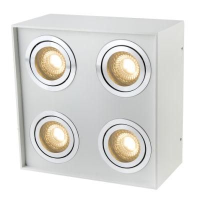 Europe Distributor Hot-Selling 4 Heads Square LED Downlight Fixture GU10 Ceiling Lamps