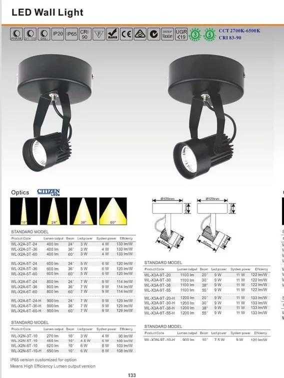 Chinese Factory Super Hot Sale LED Spotlight 11W Indoor Recessed COB LED Wal Light