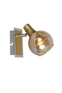 1*E14 Max 40W Glass Lamp Shade Iron Gold Mini Adjustable Spotlight
