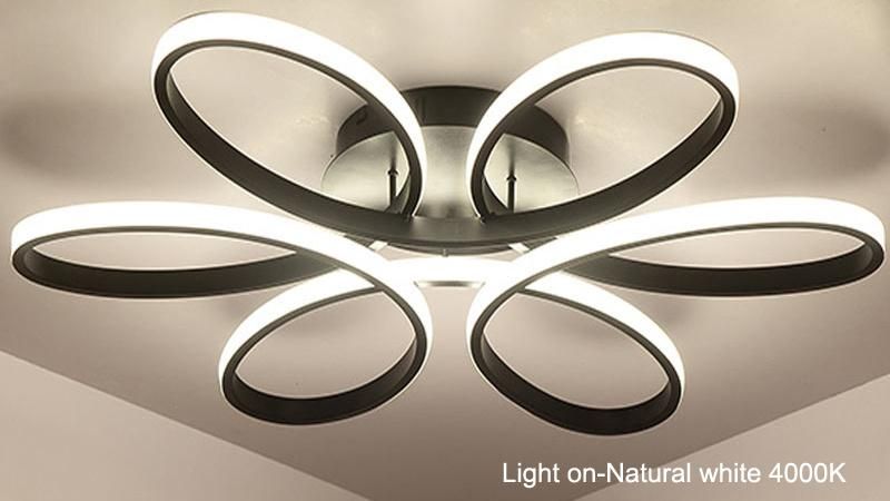 Modern Unique Flower Shape Iron Ceiling Light for Living Room Bedroom Luminaria LED Lamp