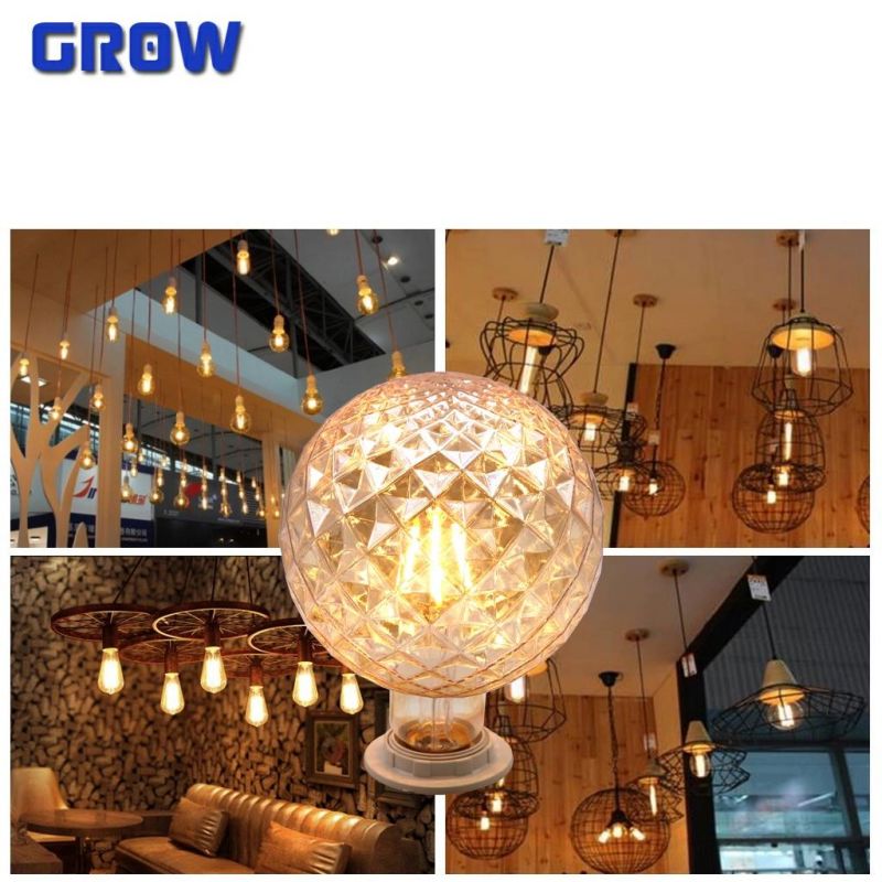 G120 4W Pineapple Shape Retro Lamp LED Amber Filament Bulb Lamp for Indoor Lighting