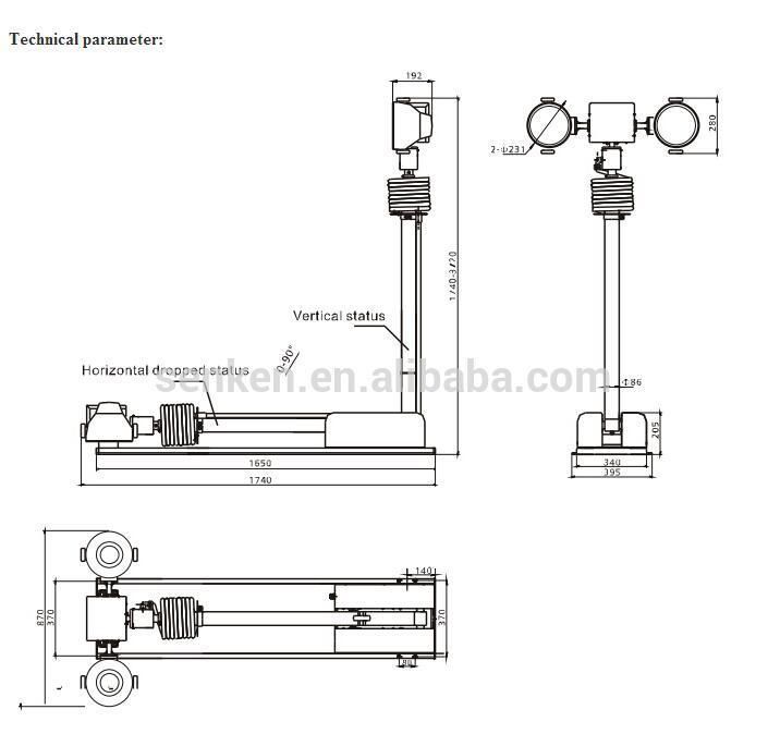 3.5m Auto Telescopic Mast Lighting System Night Scan and High Mast Lights