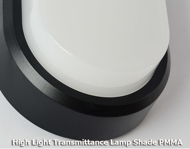Tri Proof Round or Oval Shaped Back White ABS Shell Moisture-Proof LED Ceiling Light Surface Mounted Lamp
