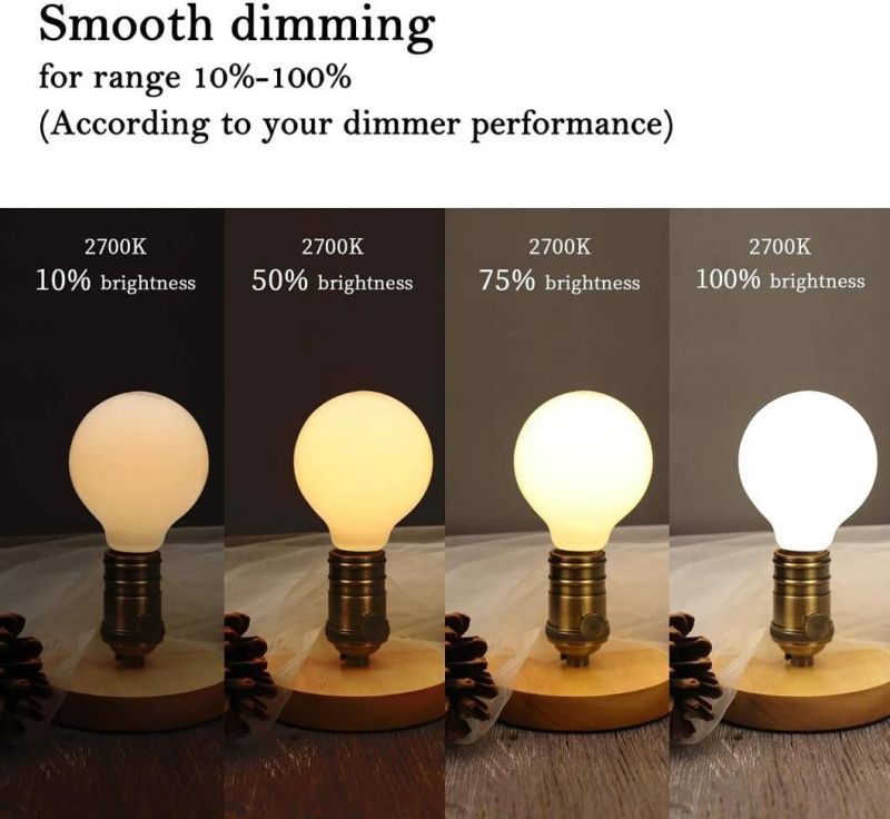Milky Opal Warm White Glass Dimmable LED Filament Light Bulb