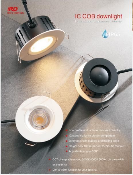 Nordic Style IC Cover COB Dim to Warm Recessed LED Downlight