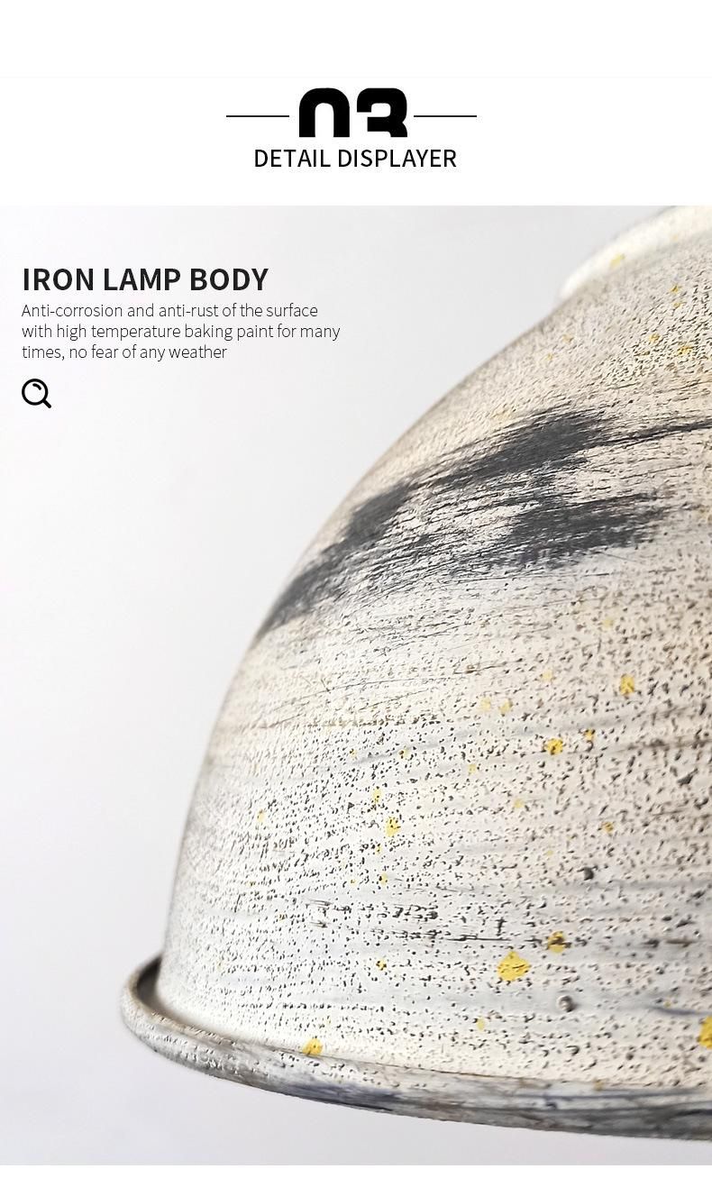 Iron Metal Shade Industrial Pendant Hanging Lamp Big Retro Kitchen Lamp